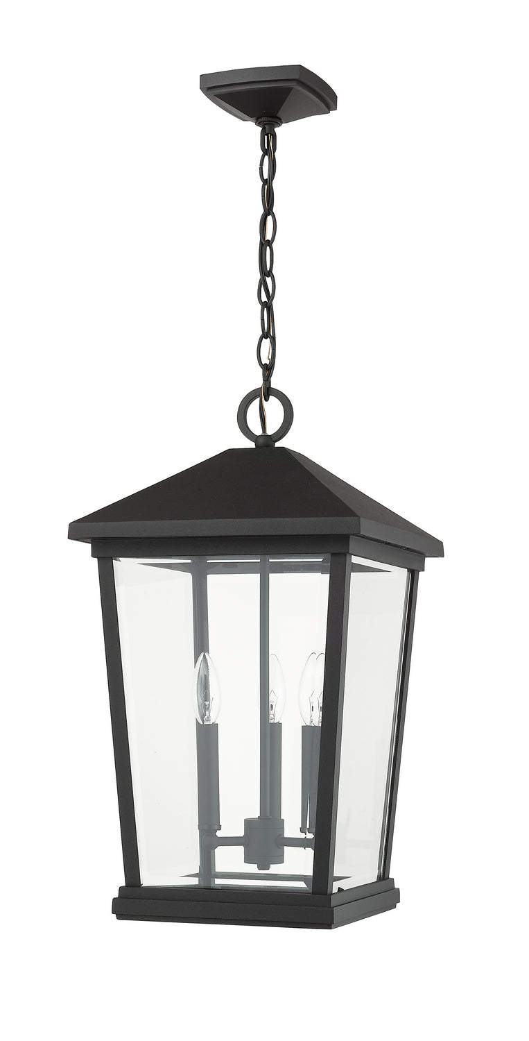 Z-Lite 568CHXL-BK Three Light Outdoor Chain Mount Ceiling Fixture, Black