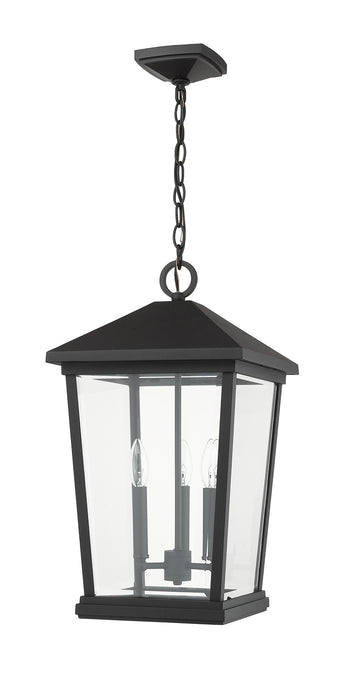 Z-Lite 568CHXL-BK Three Light Outdoor Chain Mount Ceiling Fixture, Black