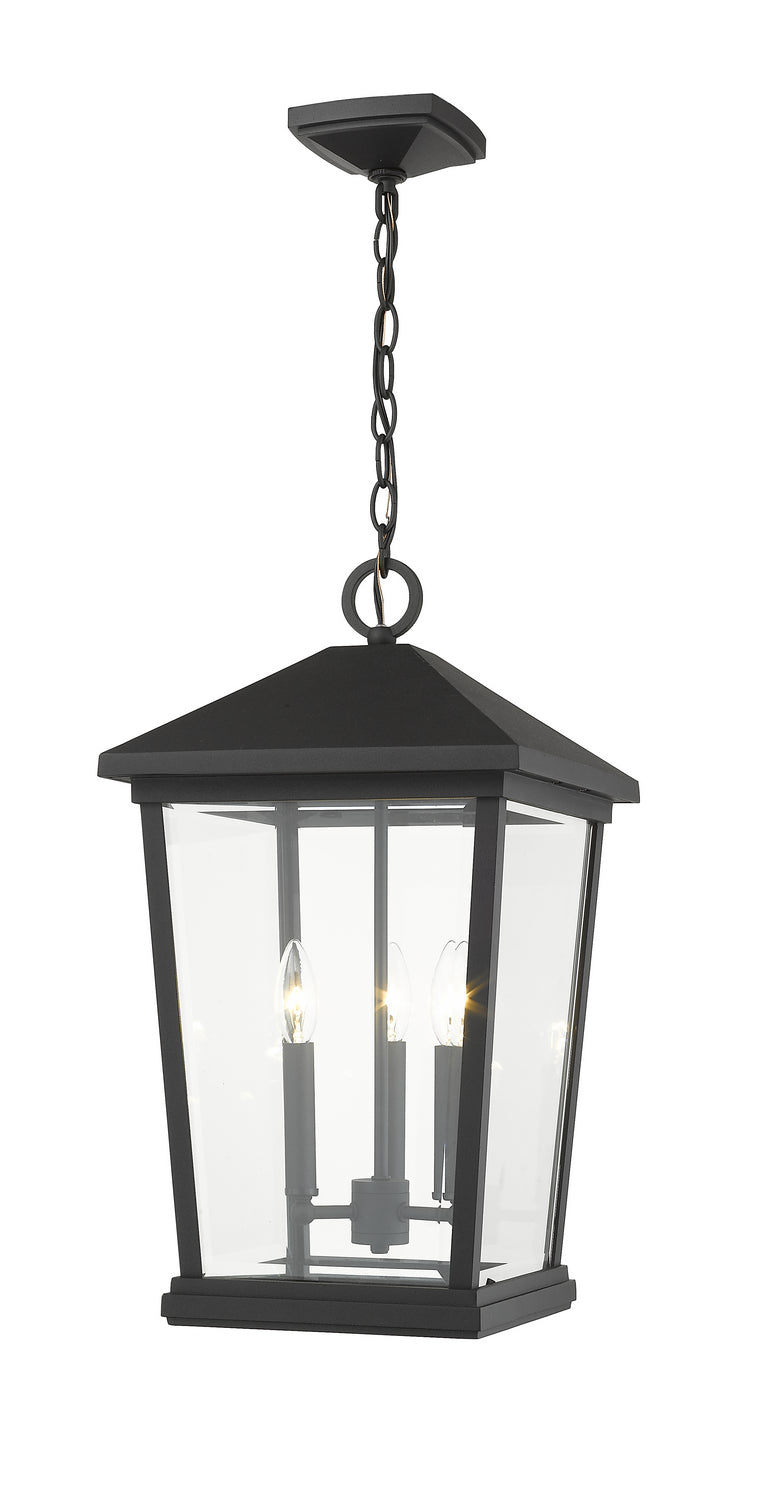 Z-Lite 568CHXL-BK Three Light Outdoor Chain Mount Ceiling Fixture, Black