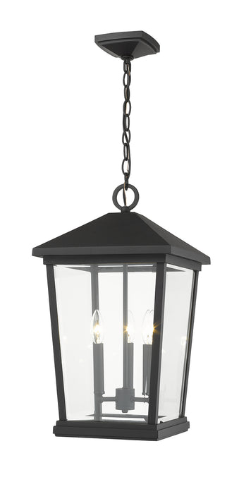 Z-Lite 568CHXL-BK Three Light Outdoor Chain Mount Ceiling Fixture, Black
