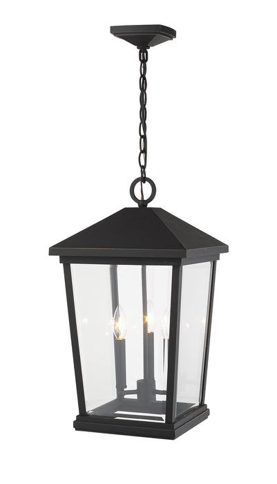 Z-Lite 568CHXL-ORB Three Light Outdoor Chain Mount Ceiling Fixture, Oil Rubbed Bronze