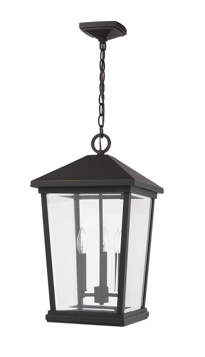 Z-Lite 568CHXL-ORB Three Light Outdoor Chain Mount Ceiling Fixture, Oil Rubbed Bronze