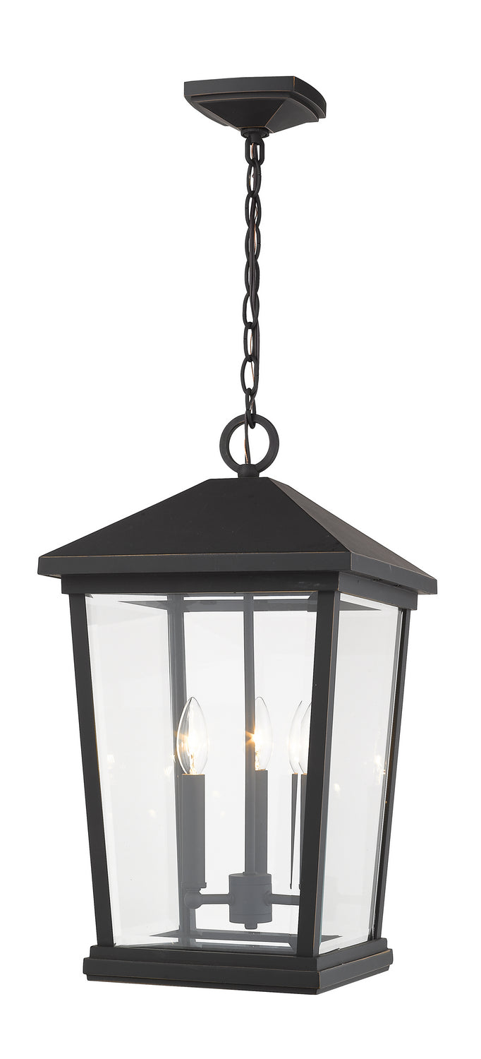 Z-Lite 568CHXL-ORB Three Light Outdoor Chain Mount Ceiling Fixture, Oil Rubbed Bronze