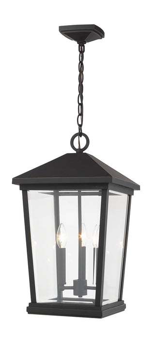 Z-Lite 568CHXL-ORB Three Light Outdoor Chain Mount Ceiling Fixture, Oil Rubbed Bronze