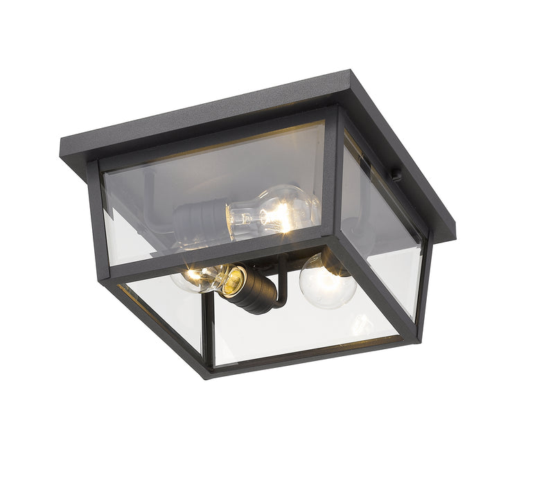 Z-Lite 568F-BK Three Light Outdoor Flush Mount, Black
