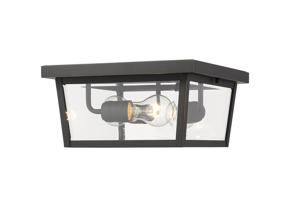 Z-Lite 568F-ORB Three Light Outdoor Flush Mount, Oil Rubbed Bronze
