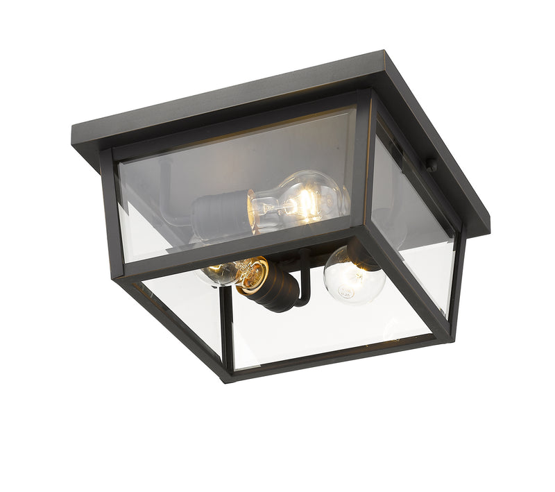 Z-Lite 568F-ORB Three Light Outdoor Flush Mount, Oil Rubbed Bronze