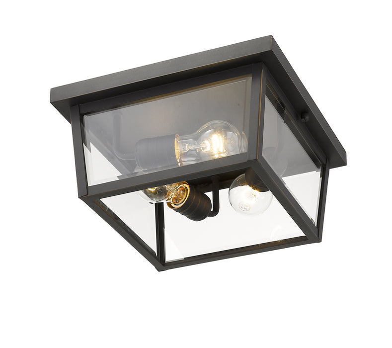 Z-Lite 568F-ORB Three Light Outdoor Flush Mount, Oil Rubbed Bronze