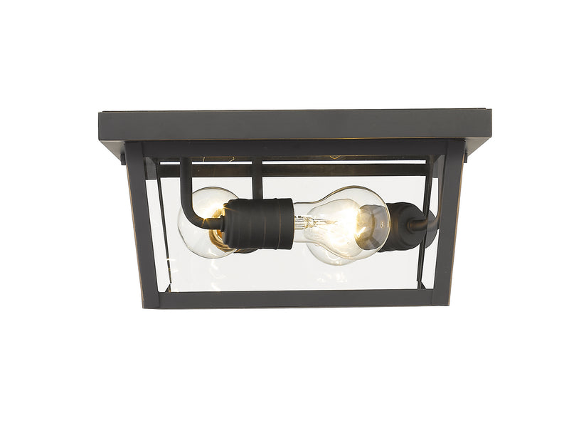 Z-Lite 568F-ORB Three Light Outdoor Flush Mount, Oil Rubbed Bronze