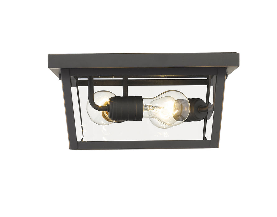 Z-Lite 568F-ORB Three Light Outdoor Flush Mount, Oil Rubbed Bronze