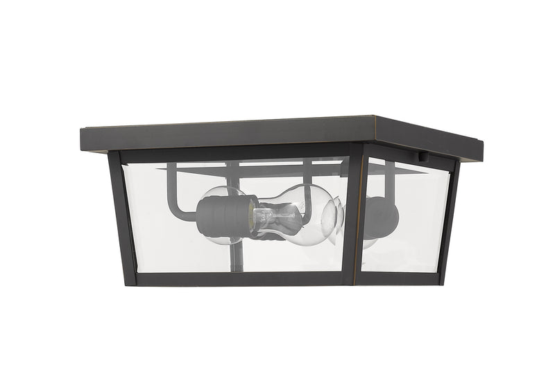 Z-Lite 568F-ORB Three Light Outdoor Flush Mount, Oil Rubbed Bronze