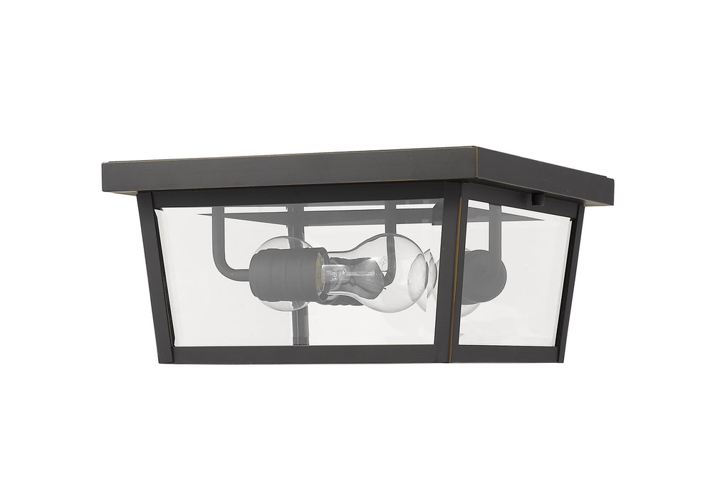 Z-Lite 568F-ORB Three Light Outdoor Flush Mount, Oil Rubbed Bronze
