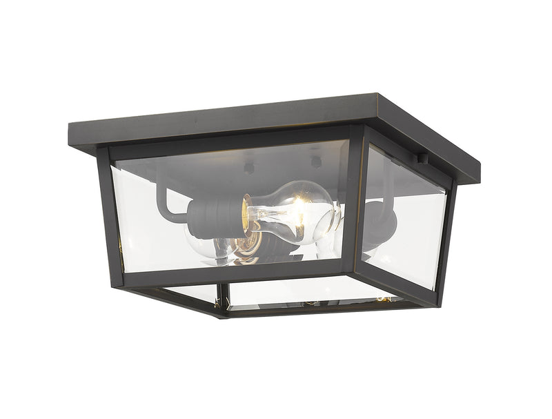 Z-Lite 568F-ORB Three Light Outdoor Flush Mount, Oil Rubbed Bronze