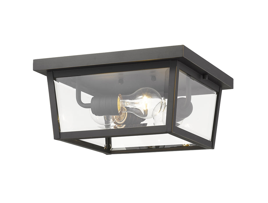 Z-Lite 568F-ORB Three Light Outdoor Flush Mount, Oil Rubbed Bronze