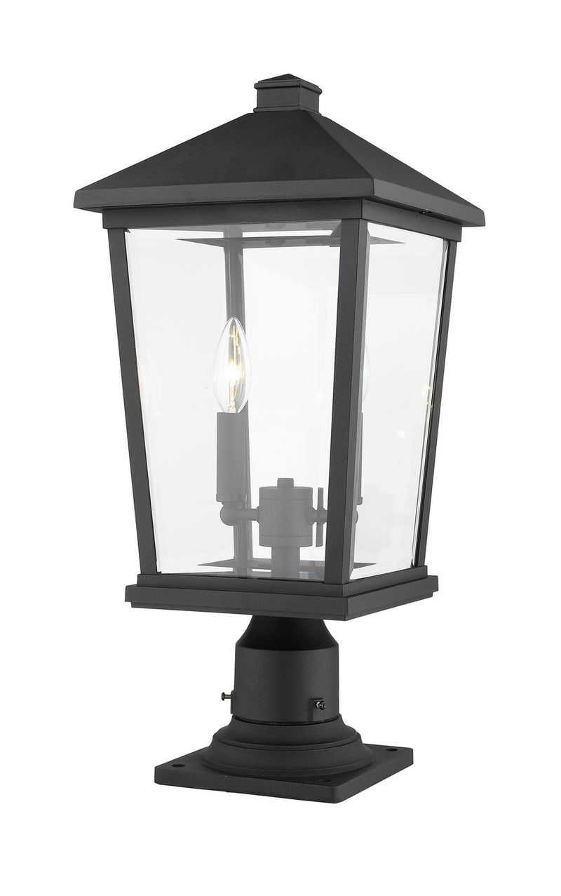 Z-Lite 568PHBR-533PM-BK Two Light Outdoor Pier Mounted Fixture, Black