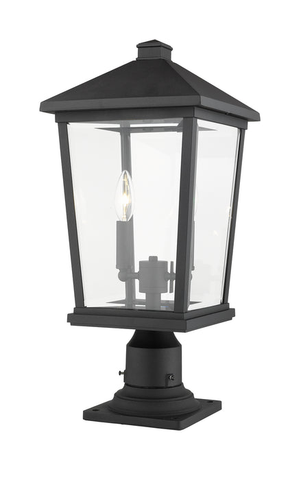 Z-Lite 568PHBR-533PM-BK Two Light Outdoor Pier Mounted Fixture, Black