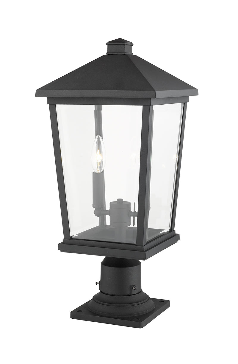 Z-Lite 568PHBR-533PM-BK Two Light Outdoor Pier Mounted Fixture, Black