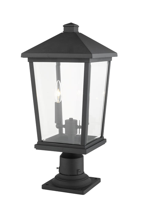 Z-Lite 568PHBR-533PM-BK Two Light Outdoor Pier Mounted Fixture, Black