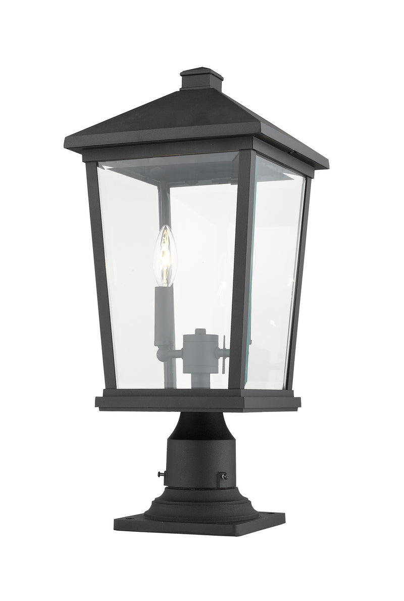 Z-Lite 568PHBR-533PM-BK Two Light Outdoor Pier Mounted Fixture, Black