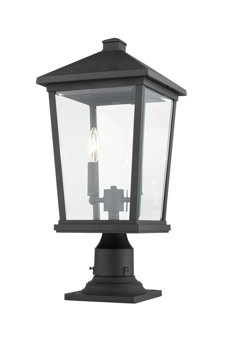 Z-Lite 568PHBR-533PM-BK Two Light Outdoor Pier Mounted Fixture, Black