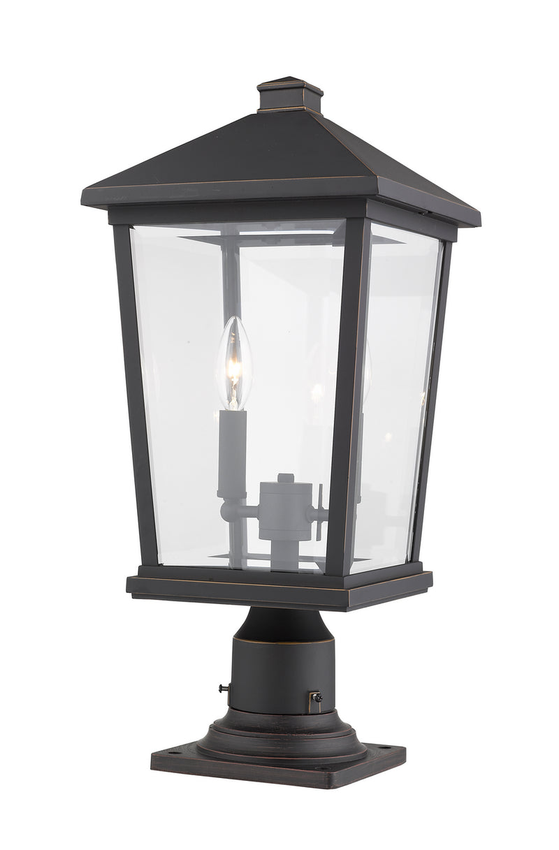 Z-Lite 568PHBR-533PM-ORB Two Light Outdoor Pier Mounted Fixture, Oil Rubbed Bronze