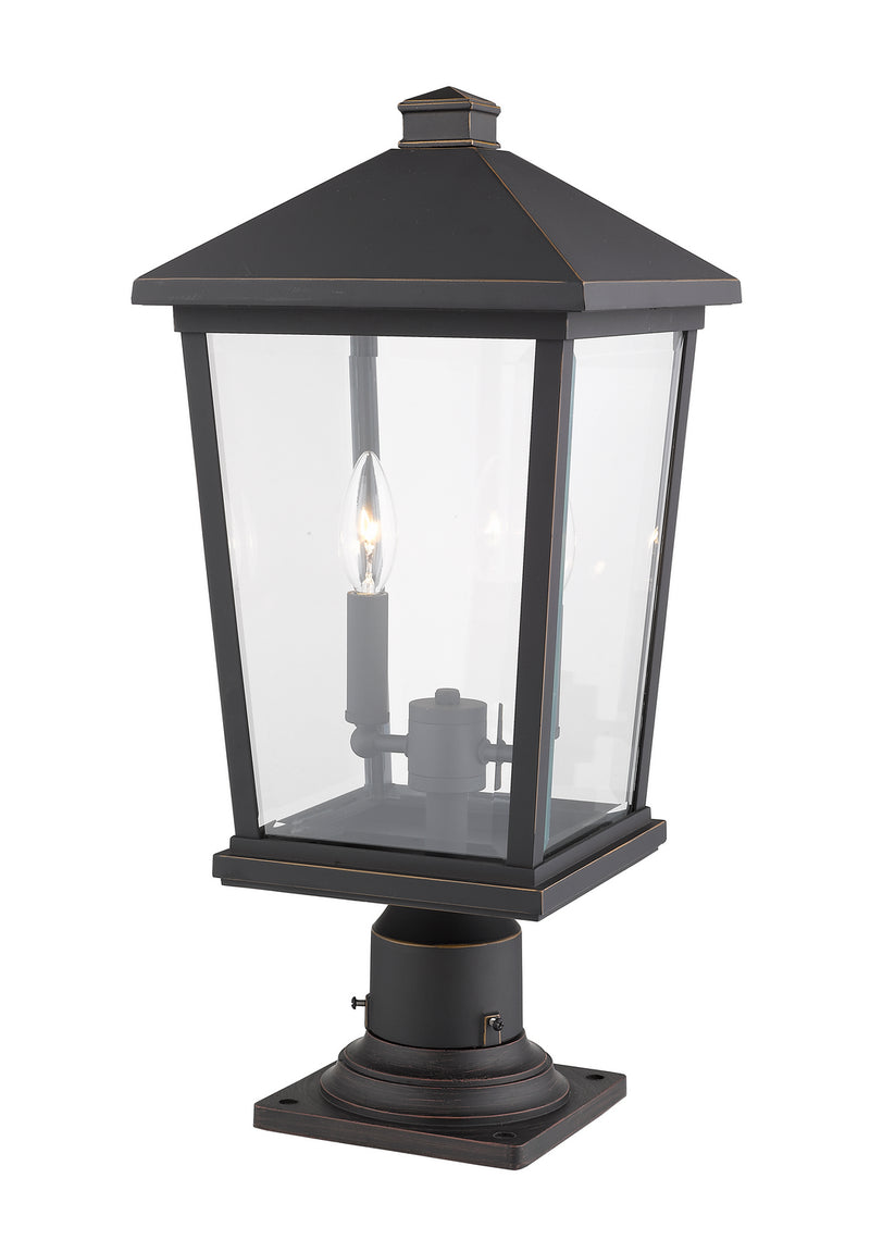 Z-Lite 568PHBR-533PM-ORB Two Light Outdoor Pier Mounted Fixture, Oil Rubbed Bronze