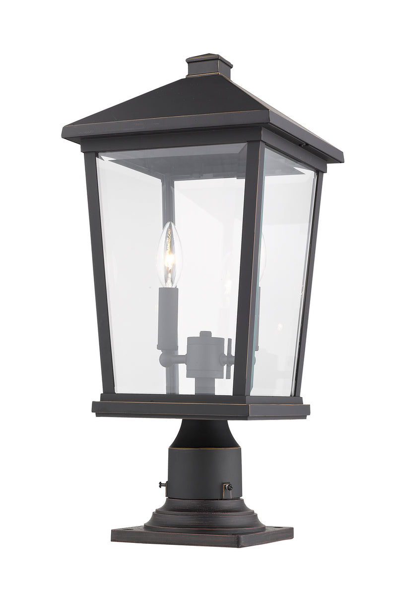 Z-Lite 568PHBR-533PM-ORB Two Light Outdoor Pier Mounted Fixture, Oil Rubbed Bronze