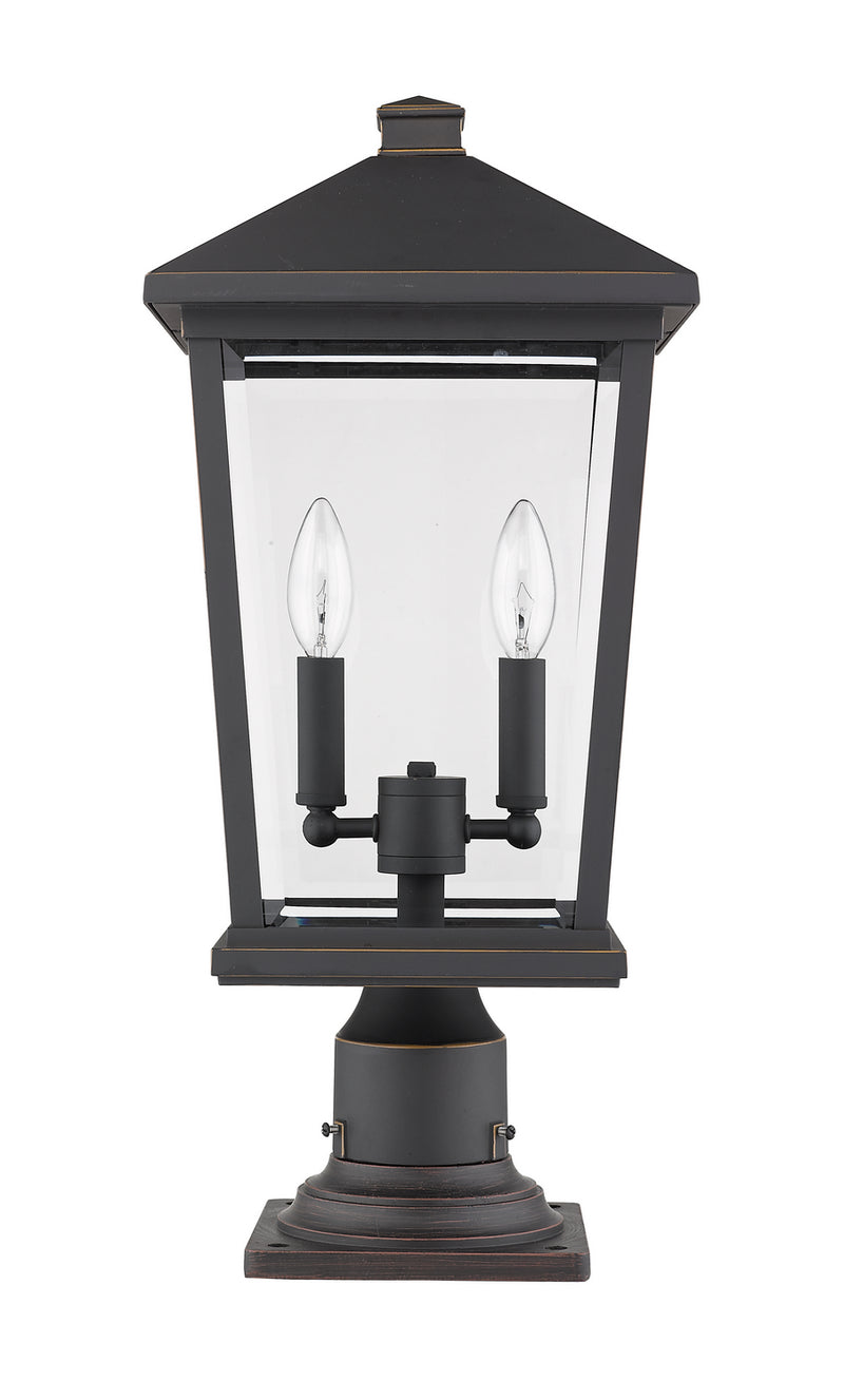 Z-Lite 568PHBR-533PM-ORB Two Light Outdoor Pier Mounted Fixture, Oil Rubbed Bronze