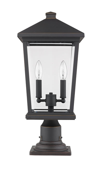 Z-Lite 568PHBR-533PM-ORB Two Light Outdoor Pier Mounted Fixture, Oil Rubbed Bronze