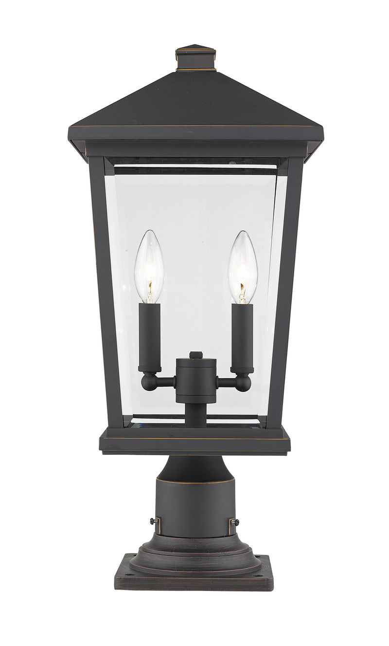 Z-Lite 568PHBR-533PM-ORB Two Light Outdoor Pier Mounted Fixture, Oil Rubbed Bronze