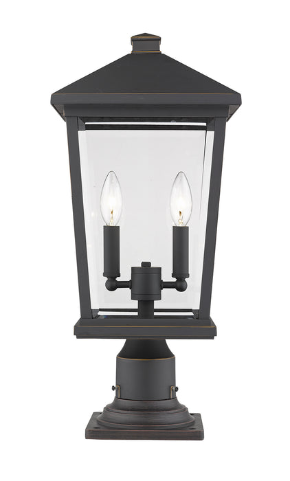 Z-Lite 568PHBR-533PM-ORB Two Light Outdoor Pier Mounted Fixture, Oil Rubbed Bronze