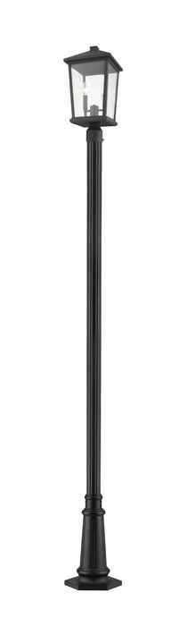 Z-Lite 568PHBR-557P-BK Two Light Outdoor Post Mount, Black