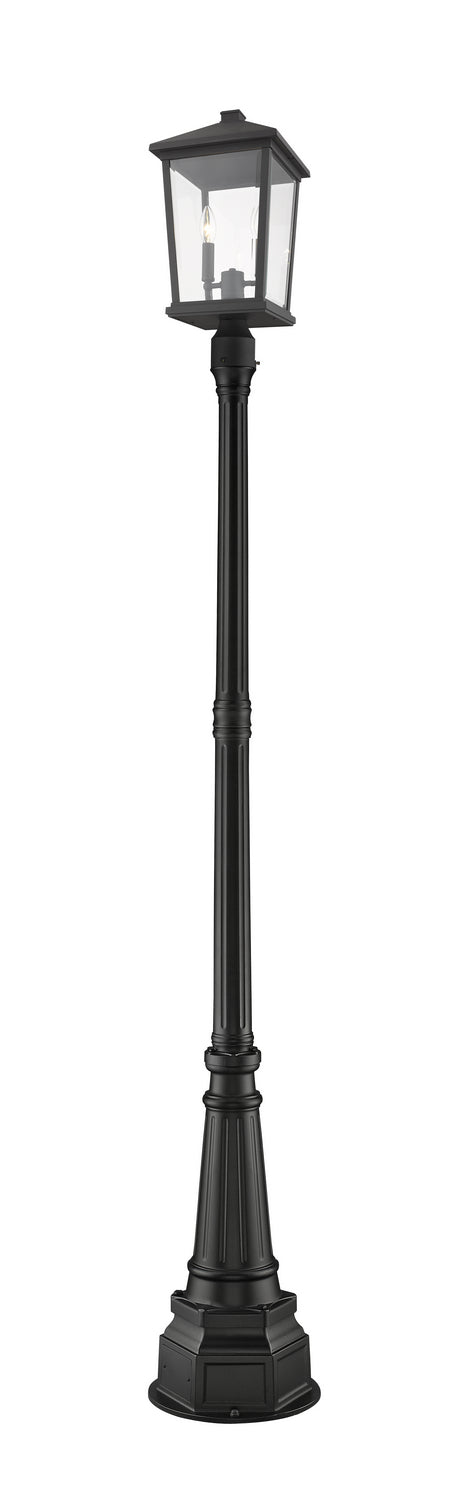 Z-Lite 568PHBR-564P-BK Two Light Outdoor Post Mounted Fixture, Black
