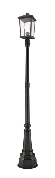 Z-Lite 568PHBR-564P-BK Two Light Outdoor Post Mounted Fixture, Black