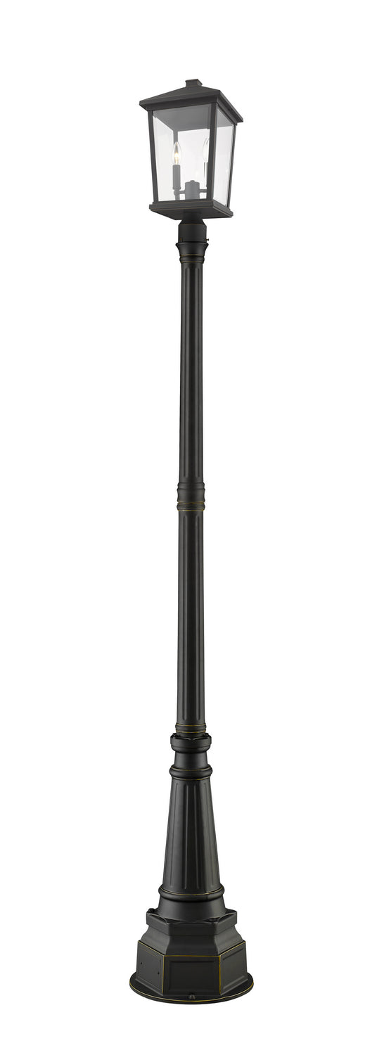 Z-Lite 568PHBR-564P-ORB Two Light Outdoor Post Mounted Fixture, Oil Rubbed Bronze