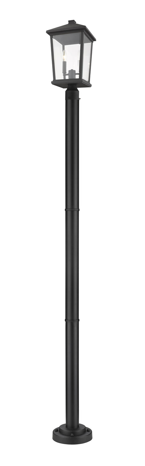 Z-Lite 568PHBR-567P-BK Two Light Outdoor Post Mounted Fixture, Black