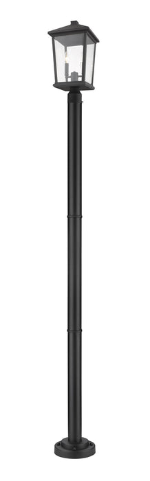 Z-Lite 568PHBR-567P-BK Two Light Outdoor Post Mounted Fixture, Black