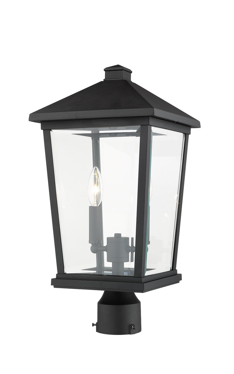 Z-Lite 568PHBR-BK Two Light Outdoor Post Mount Fixture, Black
