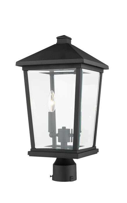 Z-Lite 568PHBR-BK Two Light Outdoor Post Mount Fixture, Black