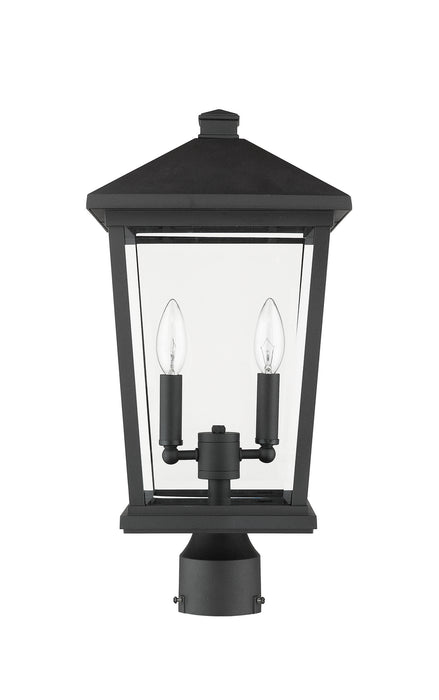 Z-Lite 568PHBR-BK Two Light Outdoor Post Mount Fixture, Black
