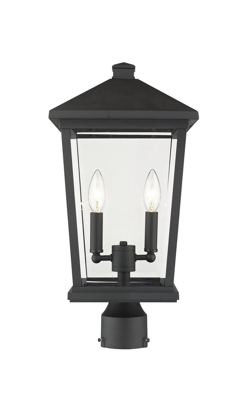 Z-Lite 568PHBR-BK Two Light Outdoor Post Mount Fixture, Black