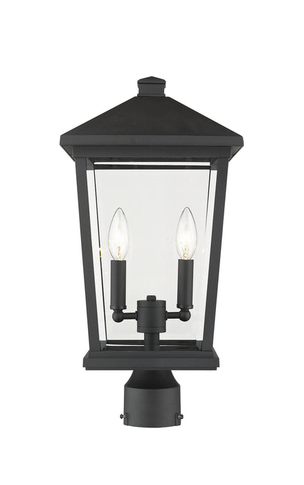 Z-Lite 568PHBR-BK Two Light Outdoor Post Mount Fixture, Black