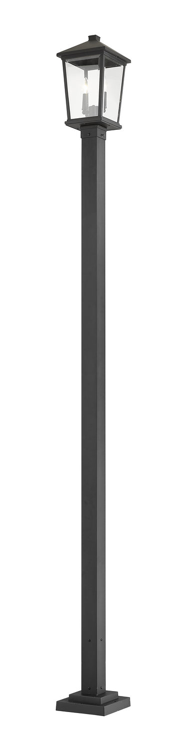 Z-Lite 568PHBS-536P-BK Two Light Outdoor Post Mounted Fixture, Black