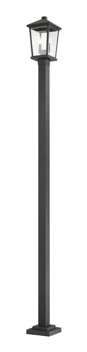 Z-Lite 568PHBS-536P-BK Two Light Outdoor Post Mounted Fixture, Black