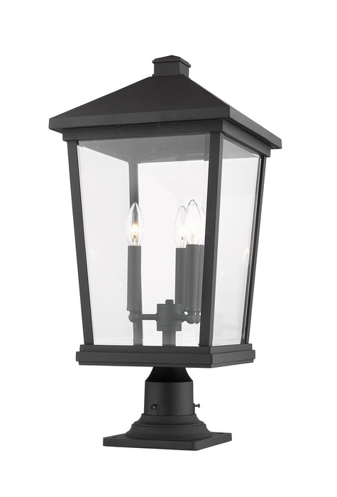 Z-Lite 568PHXLR-533PM-BK Three Light Outdoor Pier Mounted Fixture, Black