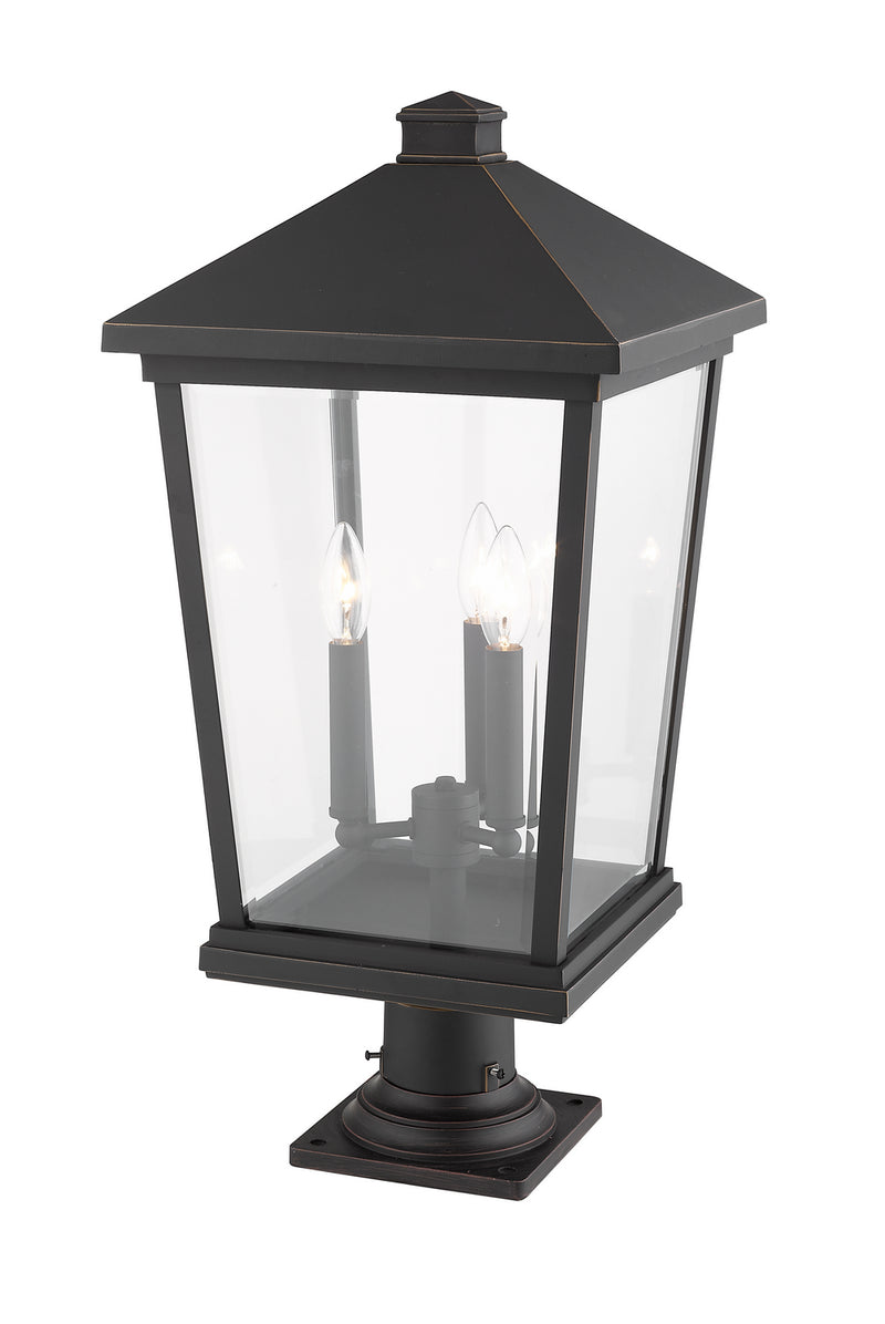 Z-Lite 568PHXLR-533PM-ORB Three Light Outdoor Pier Mounted Fixture, Oil Rubbed Bronze