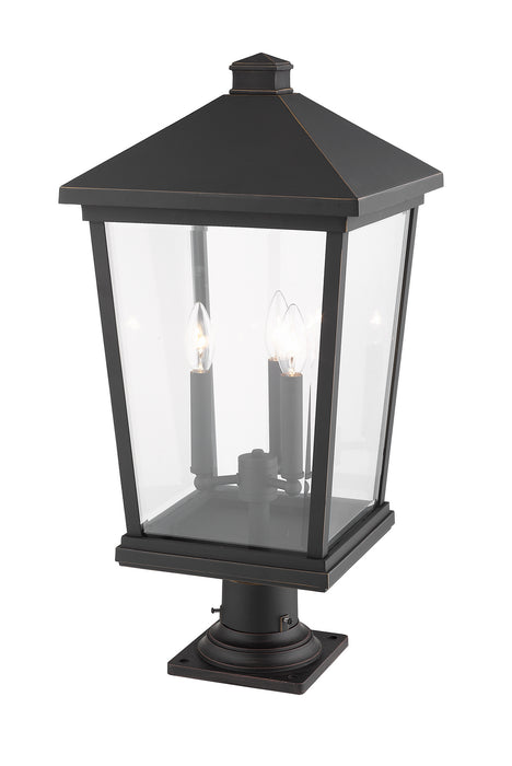 Z-Lite 568PHXLR-533PM-ORB Three Light Outdoor Pier Mounted Fixture, Oil Rubbed Bronze