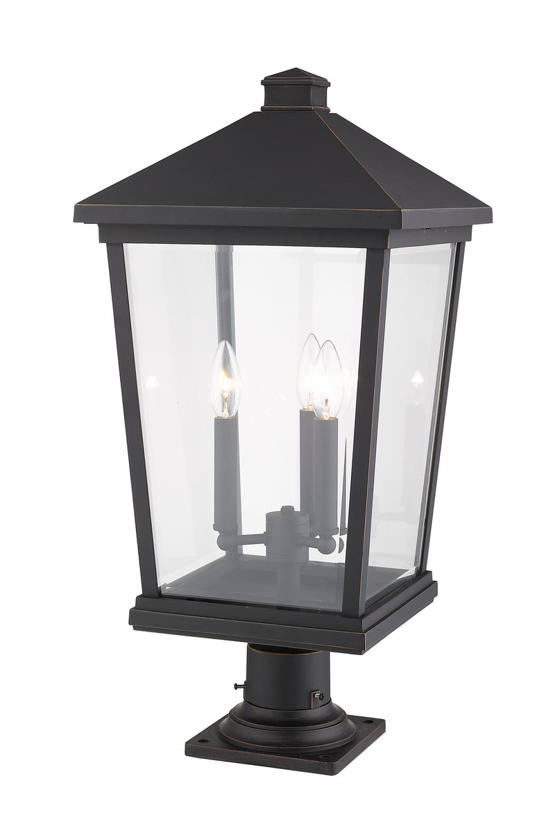 Z-Lite 568PHXLR-533PM-ORB Three Light Outdoor Pier Mounted Fixture, Oil Rubbed Bronze