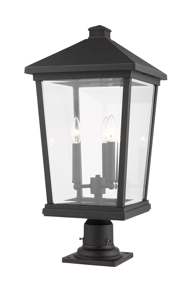 Z-Lite 568PHXLR-533PM-ORB Three Light Outdoor Pier Mounted Fixture, Oil Rubbed Bronze