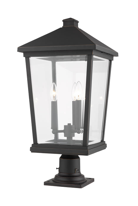 Z-Lite 568PHXLR-533PM-ORB Three Light Outdoor Pier Mounted Fixture, Oil Rubbed Bronze
